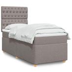 vidaXL Boxspring met matras stof taupe 90x200 cm, Huis en Inrichting, Slaapkamer | Bedden, 90 cm, Eenpersoons, Verzenden, Nieuw