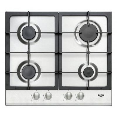 Bush BSH60CIHI Gas-kookplaat 60 cm Inox, Witgoed en Apparatuur, Kookplaten, Inbouw, Gas, Nieuw, 4 kookzones, Ophalen of Verzenden
