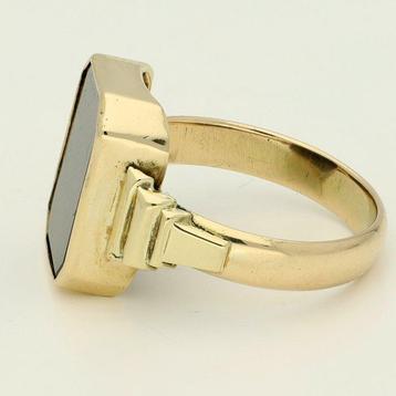 Zegelring - 14 karaat Geel goud Onyx beschikbaar voor biedingen