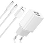 iPhone Oplader met 2x Lightning Kabel - 1 Meter - 2.1A, Ophalen of Verzenden, Nieuw