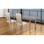 vidaXL Eetkamerstoelen 2 st kunstleer wit, Huis en Inrichting, Stoelen, Verzenden, Nieuw, Wit