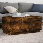 vidaXL Salontafel met LED-verlichting 90x50x40 cm gerookt, Huis en Inrichting, Verzenden, Nieuw, Overige houtsoorten, 50 tot 100 cm
