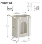 Wasmand op Wielen – 2 Secties, Verwijderbare Tas Beige, Verzenden, Nieuw