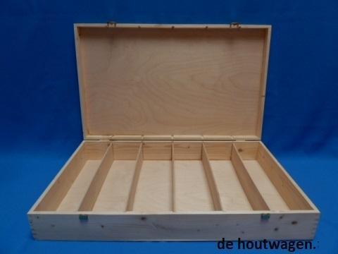 kist met vakken - houten kisten met 2 - 3 - 4 - of 6 vakken, Huis en Inrichting, Woonaccessoires | Kisten, Minder dan 50 cm, Nieuw