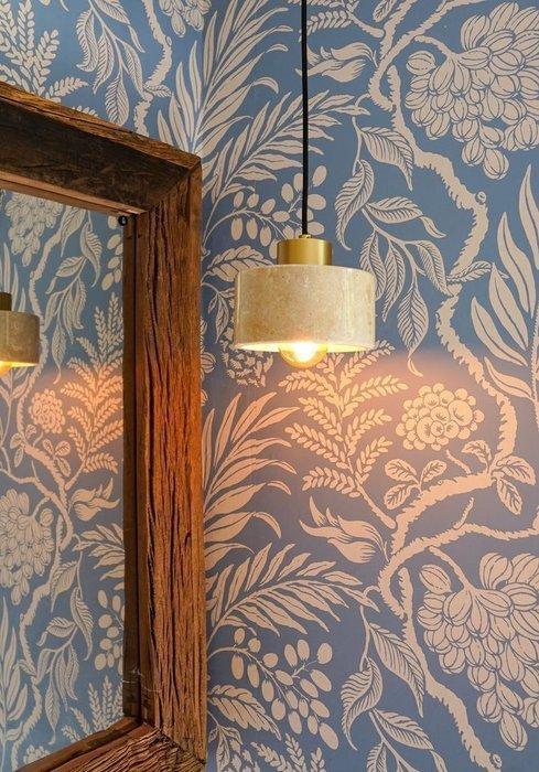 Lumega - Plafondlamp - Marmeren cirkel - Messing, Groene, Antiek en Kunst, Antiek | Lampen