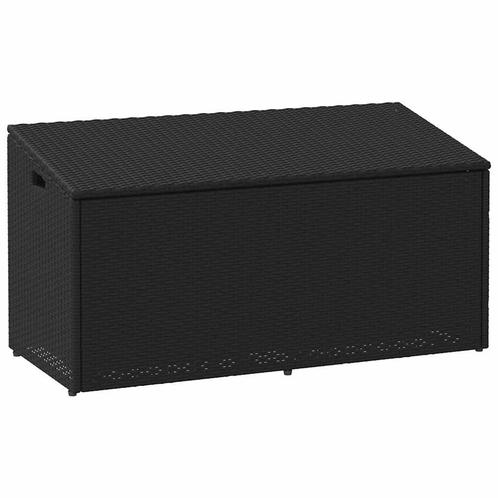 vidaXL Tuinbox 110x50x58 cm poly rattan zwart, Tuin en Terras, Overige Tuin en Terras, Nieuw, Verzenden