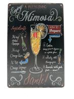 Metalen Wandbord - Krijtbord - Cocktail - Mimosa, Huis en Inrichting, Ophalen of Verzenden, Nieuw