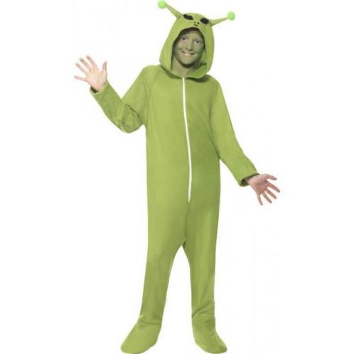 Groene alien verkleed kostuum onesie voor kids - Space kle.., Kinderen en Baby's, Carnavalskleding en Verkleedspullen, Verzenden