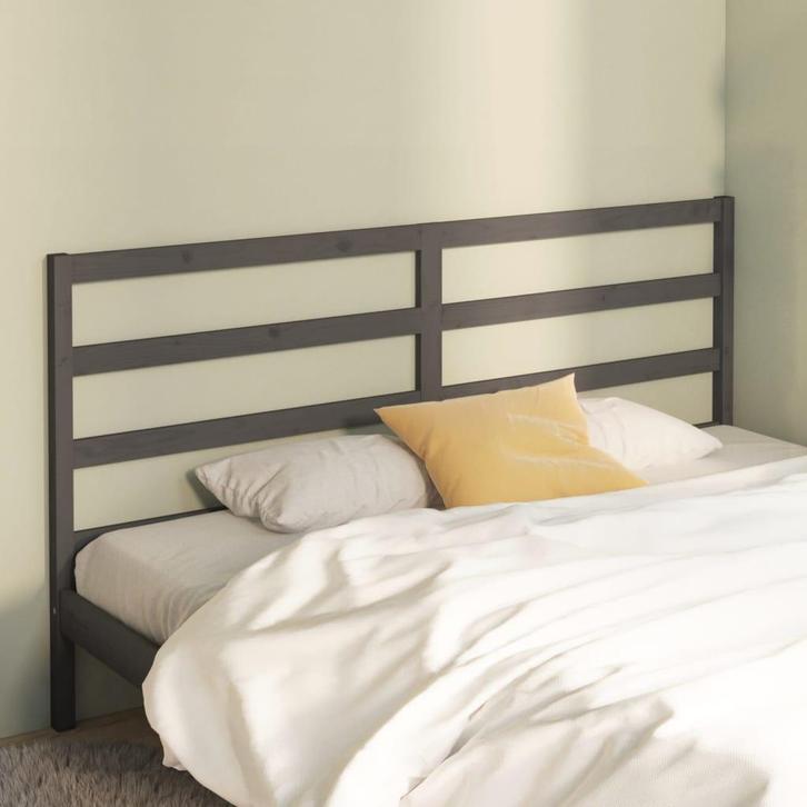 vidaXL Hoofdbord 206x4x100 cm massief grenenhout grijs, Huis en Inrichting, Slaapkamer | Bedden, Grijs, Nieuw, Hout, Verzenden