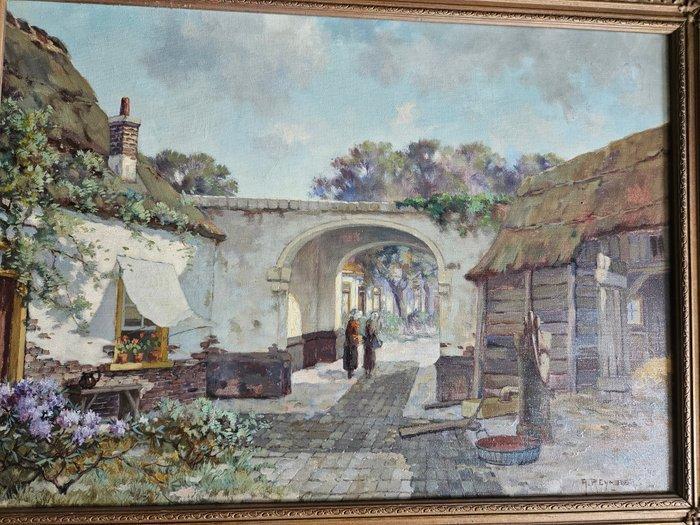 A. REIJNDERS (1890-19) - Impressionistisch stadsgezicht met, Antiek en Kunst, Kunst | Schilderijen | Klassiek