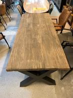 Massief recht oud eiken tafelblad 220x95, Huis en Inrichting, Tafels | Eettafels, Ophalen, Nieuw, Industrieel