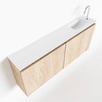 MONDIAZ TURE 120cm toiletmeubel washed oak. EDEN wastafel, Ophalen of Verzenden, Nieuw, Bad