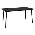 vidaXL Tuintafel 150x80x74 cm staal en glas zwart, Verzenden, Nieuw, Metaal