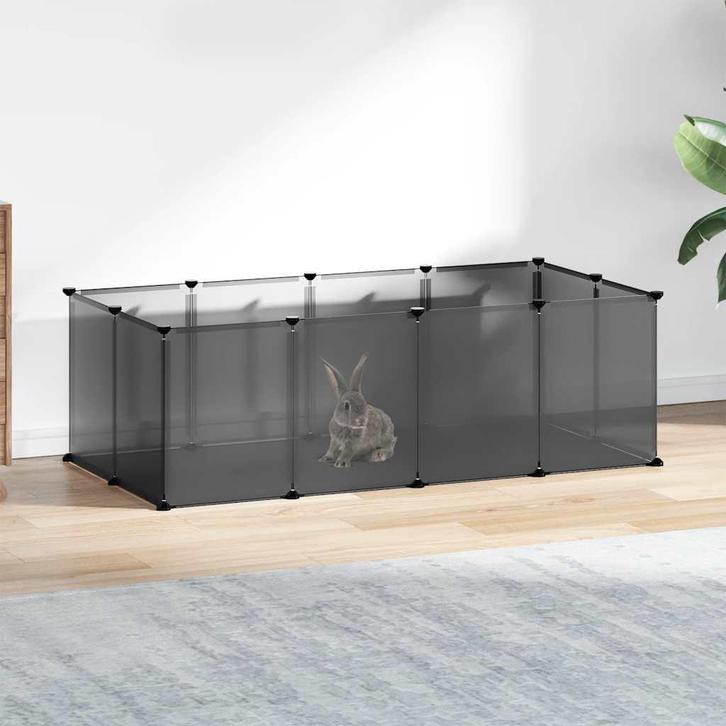 vidaXL Dierenhok klein 144x74x46,5 cm polypropeen en staal, Dieren en Toebehoren, Knaagdieren en Konijnen | Hokken en Kooien, Nieuw