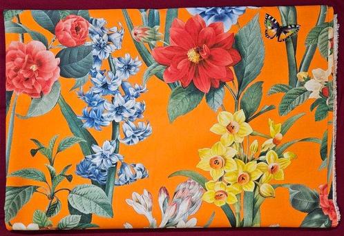 Exclusief Bohemisch bloemenweefsel, oranje - 300x280cm -, Antiek en Kunst, Antiek | Kleden en Textiel