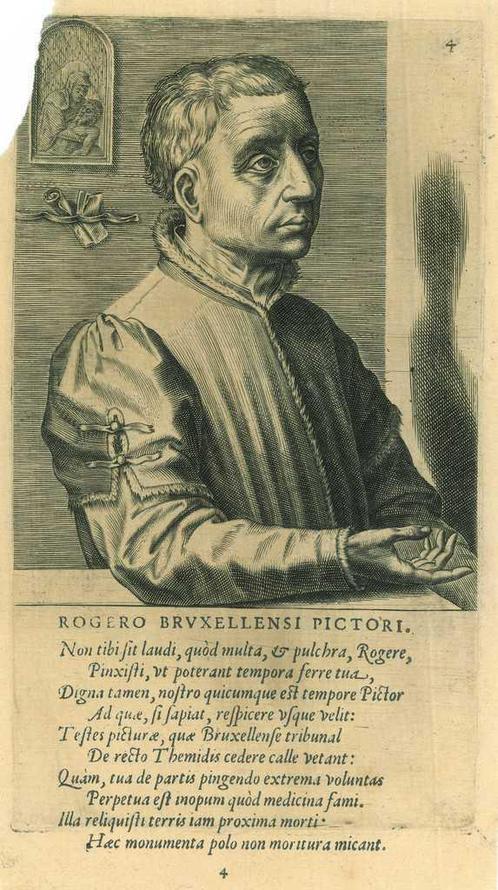 Portrait of Rogier van der Weyden, Antiek en Kunst, Kunst | Etsen en Gravures