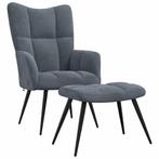 Fluwelen Relaxstoel met Voetenbank | Tweedekansje | Comfort!, Ophalen of Verzenden, Nieuw, Grijs