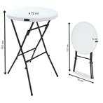 Statafel kunststof Wit Ø72 cm opvouwbaar (Meubelen), Huis en Inrichting, Verzenden