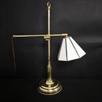 Lamp - Bureaulamp - Messing, glas in lood - Verstelbaar