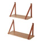 Wandplank Utsira set van 2 bruin en eikenkleurig [en.casa], Huis en Inrichting, Woonaccessoires | Wandplanken en Boekenplanken