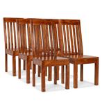 vidaXL Eetkamerstoelen 6 st massief hout modern, Huis en Inrichting, Stoelen, Verzenden, Nieuw, Bruin