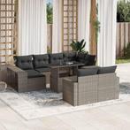 vidaXL 11-delige Loungeset met kussens poly rattan, Verzenden, Nieuw, Rotan, Loungeset