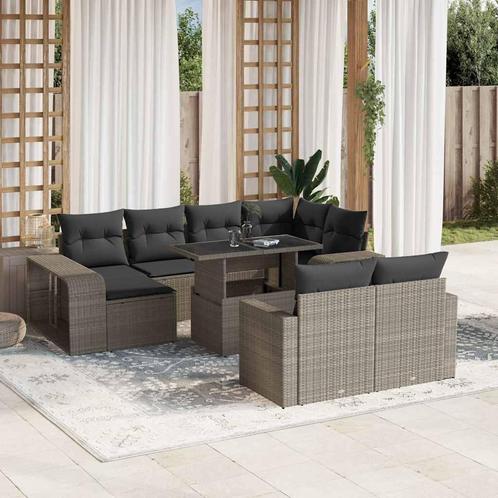 vidaXL 11-delige Loungeset met kussens poly rattan, Tuin en Terras, Tuinsets en Loungesets, Loungeset, Nieuw, Rotan, Verzenden