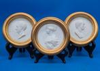 Wanddecoratie - Meissen – portretmedaillons (3 stuks) –