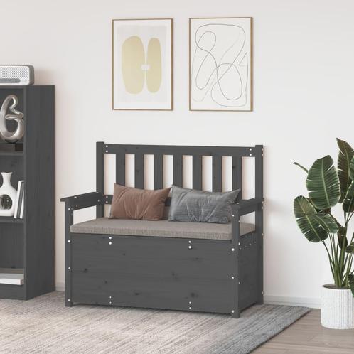 vidaXL Bankje 112,5x51,5x96,5 cm massief grenenhout grijs, Huis en Inrichting, Banken | Bankstellen, Nieuw, Minder dan 150 cm