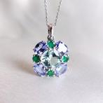 Hanger - 14 karaat Witgoud - 3.69ct. tw. Aquamarijn -