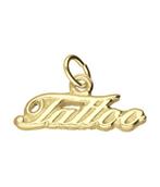 Gouden Tattoo letters klein kettinghanger, Sieraden, Tassen en Uiterlijk, Kettinghangers, Verzenden, Nieuw