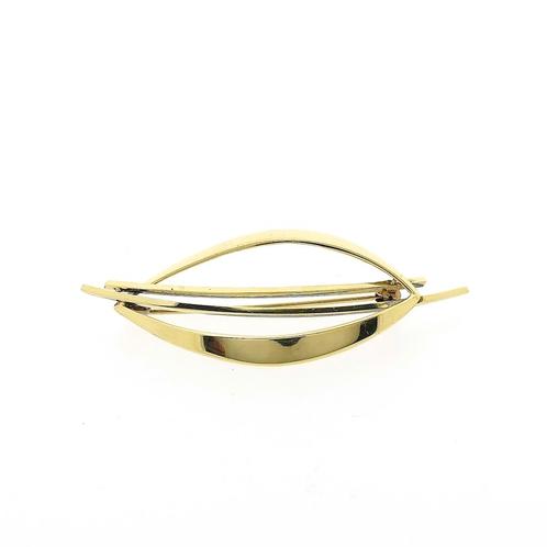 Gouden abstracte broche (vintage, gouden broche, geelgoud), Sieraden, Tassen en Uiterlijk, Broches, Overige kleuren, Gebruikt