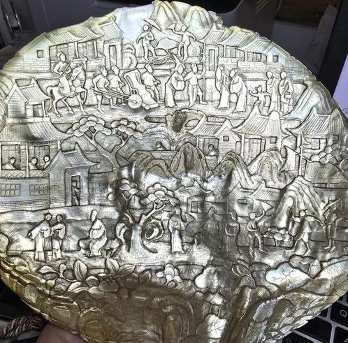 EEN CHINEES GESNEDEN PARELMOER 1800 - China - Qing Dynastie, Antiek en Kunst, Antiek | Overige Antiek