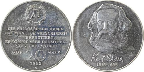 20 Mark Ddr Karl Marx handgehoben, Postzegels en Munten, Munten | Europa | Niet-Euromunten, Verzenden