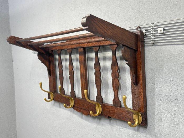 Charmante kapstok jaren 30 - Kapstok - Hout, Messing, Antiek en Kunst, Curiosa en Brocante