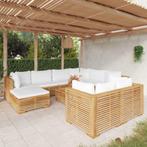 vidaXL 10-delige Loungeset met kussens massief teakhout, Tuin en Terras, Verzenden, Nieuw, Teakhout, Loungeset