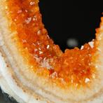 Geode Slice - Madeira Citrien Kwarts - Zonnelicht Kristal, Verzamelen, Mineralen en Fossielen