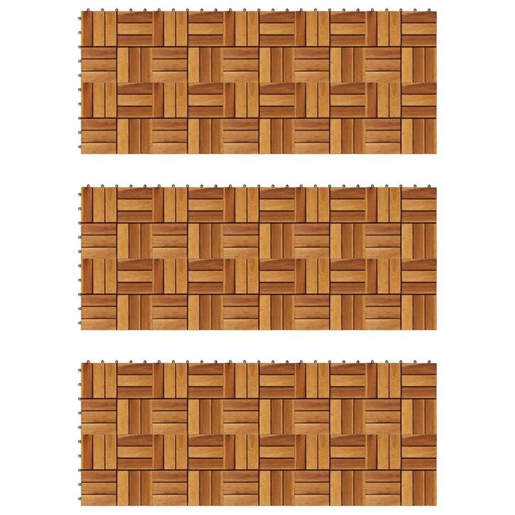vidaXL Terrastegels 30 x 30 cm Acacia set van 30, Doe-het-zelf en Verbouw, Vloerdelen en Plavuizen, Nieuw, Verzenden