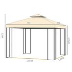 TRUUSK Luxe Tuinpaviljoen 3x3 M Tuinpaviljoen Met Dubbel Dak, Verzenden, Nieuw