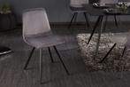 Retro stoel AMSTERDAM CHAIR donkergrijs fluweel design, Huis en Inrichting, Stoelen, Ophalen of Verzenden, Nieuw