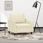 vidaXL Fauteuil 60 cm kunstleer crèmekleurig, Huis en Inrichting, Banken | Bankstellen, Eenpersoons, Verzenden, Nieuw, Leer