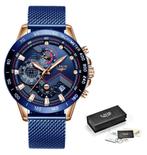 Quartz Horloge - Anoloog Luxe Uurwerk voor Heren - Roestvrij, Verzenden, Nieuw, Lige