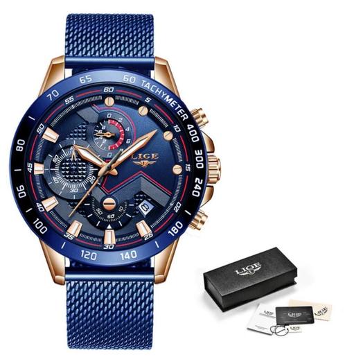 Quartz Horloge - Anoloog Luxe Uurwerk voor Heren - Roestvrij, Sieraden, Tassen en Uiterlijk, Smartwatches, Nieuw, Verzenden