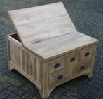 Salontafel teak 80x80cm met laden en klep: Indoteak, 50 tot 100 cm, Nieuw, 50 tot 100 cm, Modern