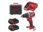 Veiling - Milwaukee M18 CBLDD-202C accu boormachine 18V 2.0A, Doe-het-zelf en Verbouw, Gereedschap | Boormachines, Nieuw