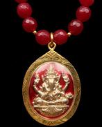 Ruby- Ketting - God Ganesh - Wijsheid, geluk en voorspoed -