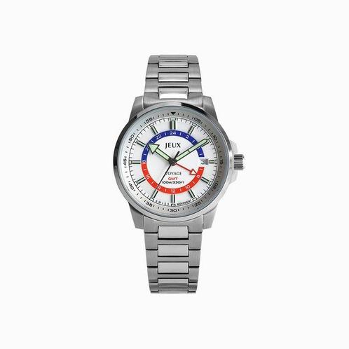 Jeux Horloge - Jeux Voyage GMT – Blanc Edition - 10 ATM, Sieraden, Tassen en Uiterlijk, Horloges | Heren