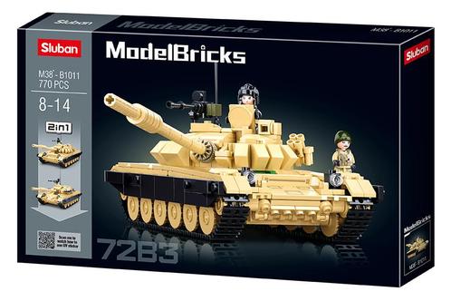 Sluban T-72B3 gevechtstank  2in1 (Leger bouwsets), Kinderen en Baby's, Speelgoed | Bouwstenen, Nieuw, Verzenden