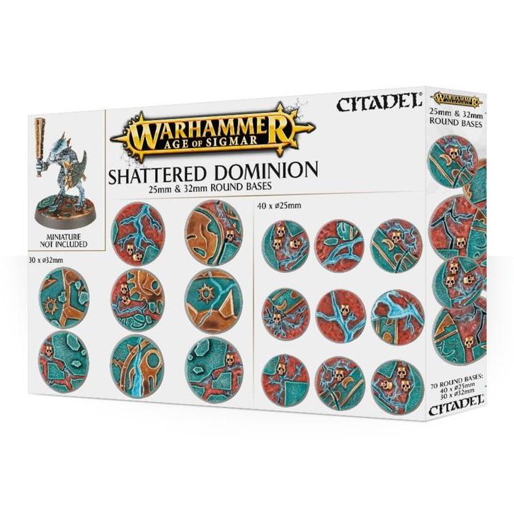 Shattered Dominion 25mm and 32mm round bases (Warhammer, Hobby en Vrije tijd, Wargaming, Nieuw, Ophalen of Verzenden