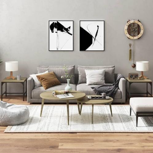 vidaXL Bijzettafels 2 st 40x40x35 cm bewerkt hout sonoma, Huis en Inrichting, Tafels | Salontafels, 50 tot 100 cm, Nieuw, Overige houtsoorten